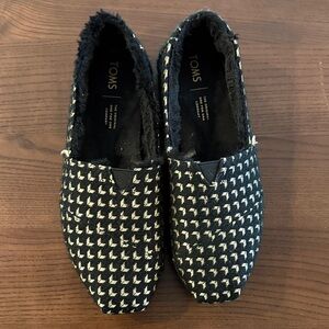 TOMS Houndstooth Black and Gold Alpargata